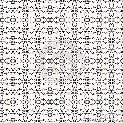 Seamless pattern hand drawn ornamental tracery motif stripe background. Trellis stylized allover print. Vector intricate line art Stock Photo