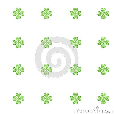 Seamless Pattern of happy st. Patrick's day symbol four leaf clover Vector Illustration