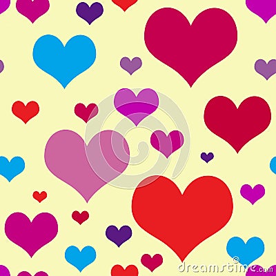 Seamless pattern with hearts Stock Photo