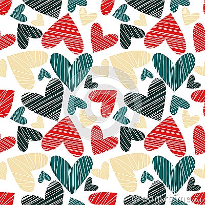 Seamless pattern with hearts. Vector Illustration