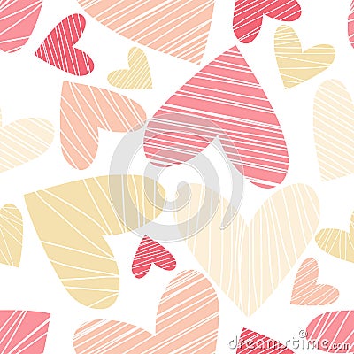 Seamless pattern with hearts. Art can be used for holiday packing Vector Illustration