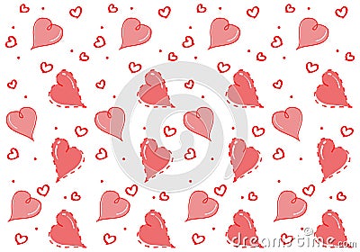 Seamless pattern with hearts lover. isolate on white background Vector Illustration