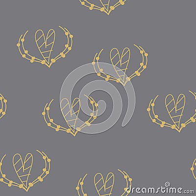 Seamless pattern with hearts for Valentine Day. Vector Vector Illustration