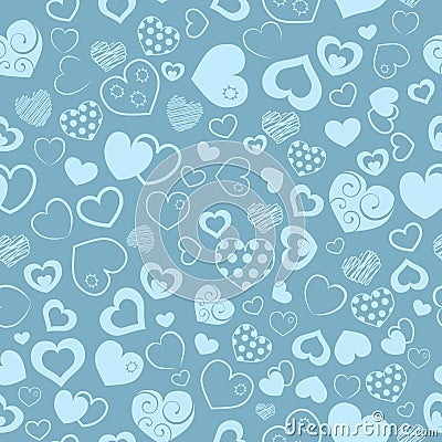 Seamless pattern of hearts Stock Photo