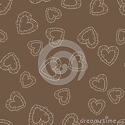 Seamless pattern with hearts . Vector Vector Illustration