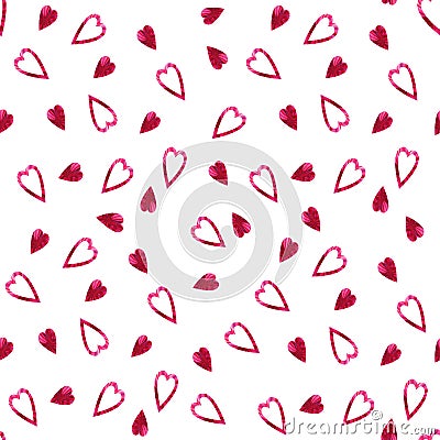 Seamless pattern with hearts on a white background Stock Photo