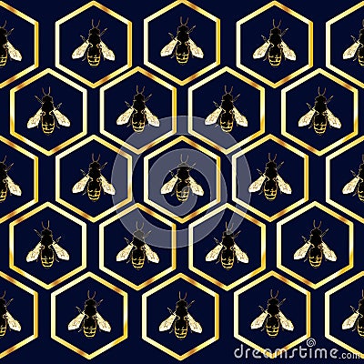 Seamless pattern, Hexagon hive texture design for print Stock Photo