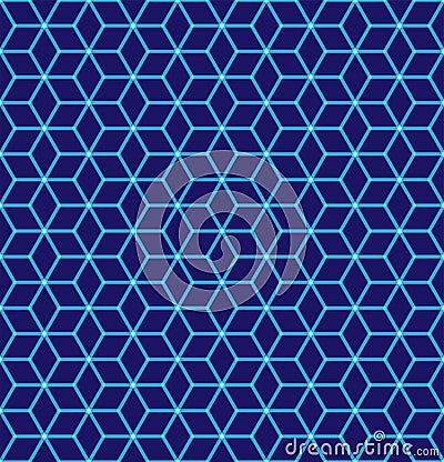 Seamless pattern of the hexagonal neon netting. Luminous particles. Futuristic texture. Geometric, modern, technology vector Vector Illustration