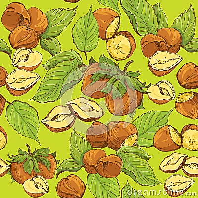 Seamless pattern with highly detailed hand drawn h Vector Illustration