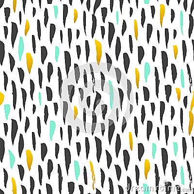 Seamless Pattern Hipster Brush Strokes Vector Illustration