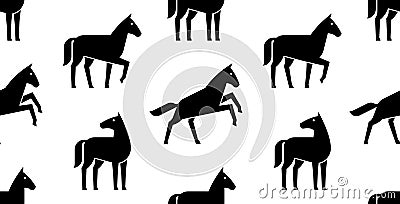 Seamless pattern with Horse logo Vector Illustration