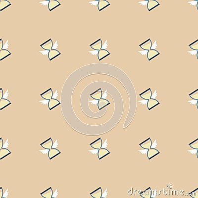 Seamless pattern with hourglass . Cartoon illustration of hourglass pattern for web and printing Vector Illustration