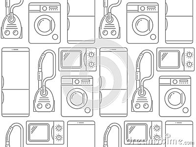 Seamless pattern of household electronics. Vector Illustration