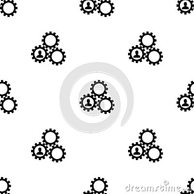 Seamless pattern with human resourse managment icons. Gears showing teamwork, cooperation, managment. Vector illustration for Vector Illustration