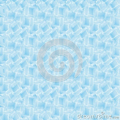 Seamless pattern with ice cubes water decoration frost transparent liquid Vector Illustration