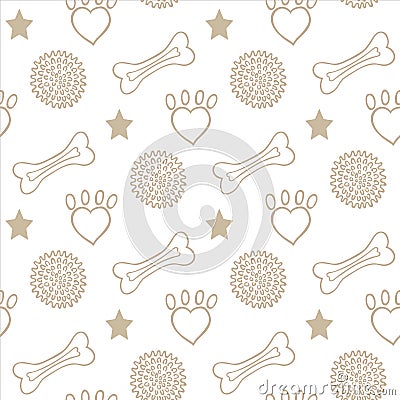 Seamless pattern with items for pets. Vector Illustration