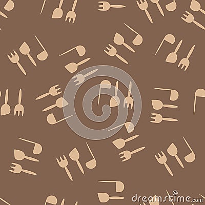 Seamless pattern for kitchen utensils, ladles, forks . Cooking, eating. Hand-drawn background for kitchen fabric, textile design, Stock Photo