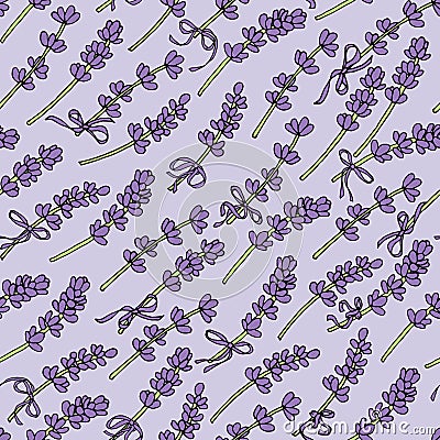 Seamless pattern with lavender Vector Illustration