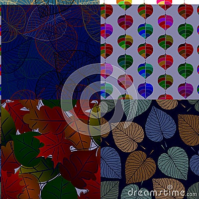 Seamless pattern with leaves background vector illustration nature design floral summer plant textile fashion tropical Vector Illustration