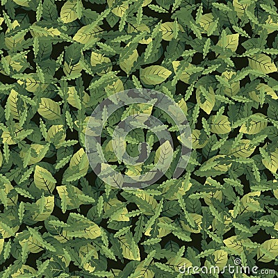 Seamless pattern with leaves of different shapes Stock Photo