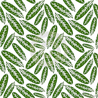 Seamless pattern with leaves imprints Vector Illustration