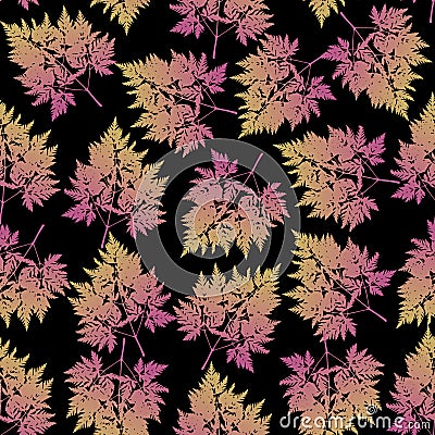 Seamless pattern with leaves and sprigs Vector Illustration