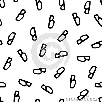 Seamless pattern - letters B Vector Illustration