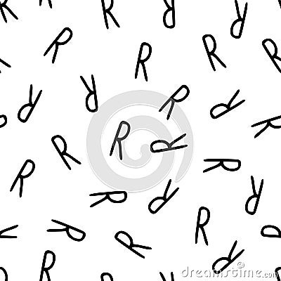 Seamless pattern - letters R Vector Illustration