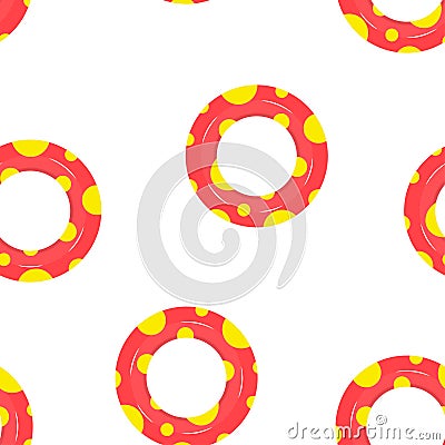 Seamless pattern with lifebuoys Vector Illustration