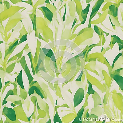 seamless pattern with lilies water color lily elegant green whitegreen bamboo background seamless watercolor Cartoon Illustration