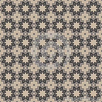 Seamless pattern line print stars and squares Stock Photo