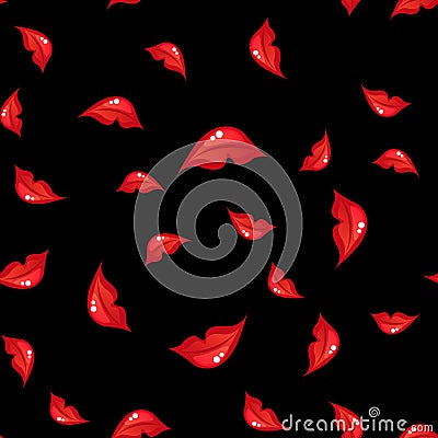 Seamless pattern with lips. vector Vector Illustration