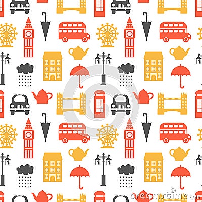 Seamless pattern with London symbols Vector Illustration