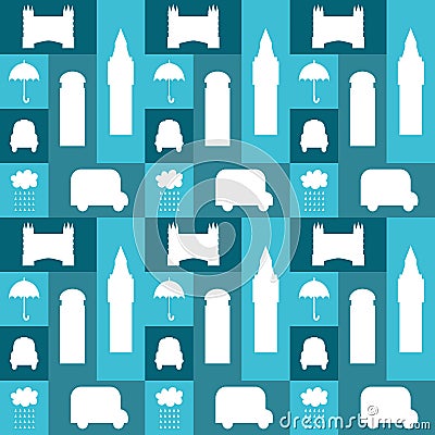 Seamless pattern with London symbols Vector Illustration