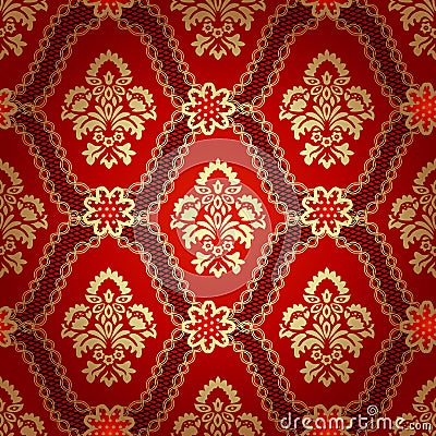 Seamless pattern luxury background. Damask wallpaper. Oriental motifs Cartoon Illustration