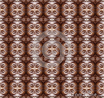 Seamless pattern made from brown metal skull Stock Photo