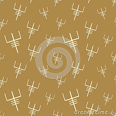 Seamless pattern Magic Runic symbols. Sacred geometry, Symbols of the esoteric mandala Stock Photo