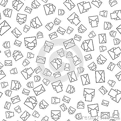 Seamless pattern with mail envelopes. Vector background for postal delivery. Vector Illustration