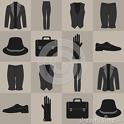 Seamless pattern with male clothes Vector Illustration