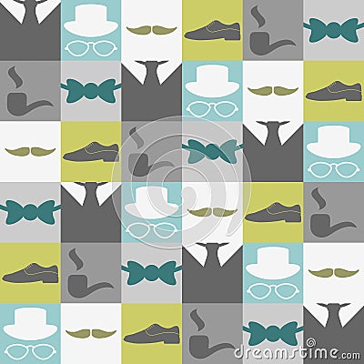 Seamless pattern male fashion Vector Illustration