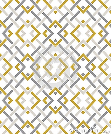 Seamless pattern with many intersecting lines and corners. Chain of geometric shapes Vector Illustration