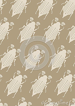 Seamless Pattern with May-Bugs Vector Illustration