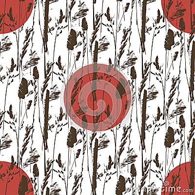 Seamless pattern with meadow grass Vector Illustration