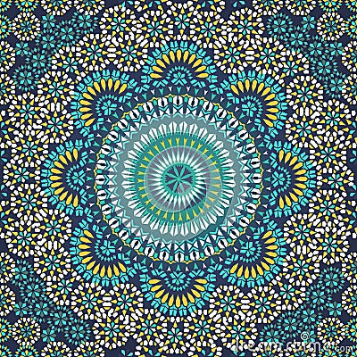 Seamless pattern in mosaic ethnic style. Vector Illustration