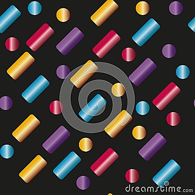 Seamless pattern multi-colored capsules, sticks Vector Illustration