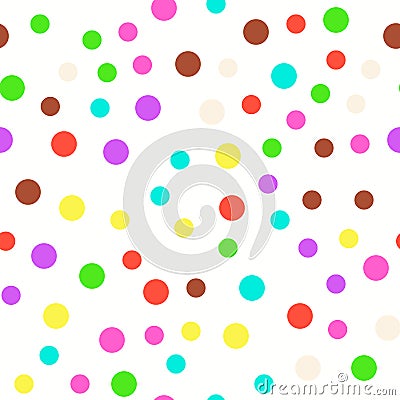 Seamless pattern. Multi-colored circles on a white background. Texture. Vector Vector Illustration