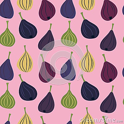 Multicolored figs pattern Vector Illustration