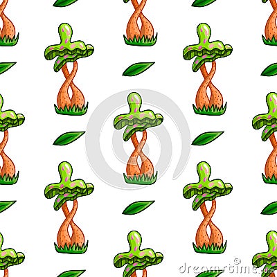 Seamless pattern with mushrooms Vector Illustration