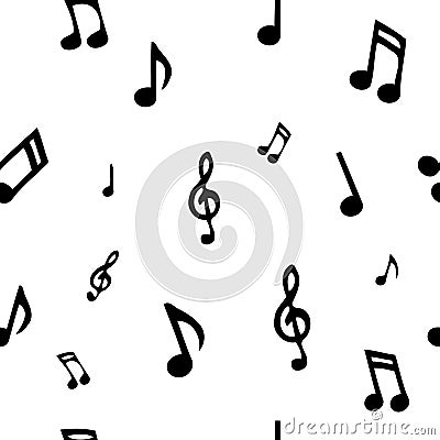 Seamless pattern with music notes Vector Illustration