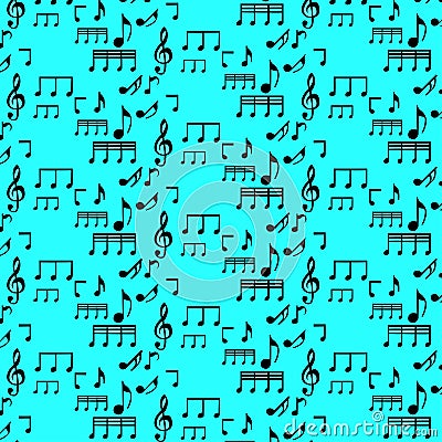 seamless pattern with music notes Vector Illustration